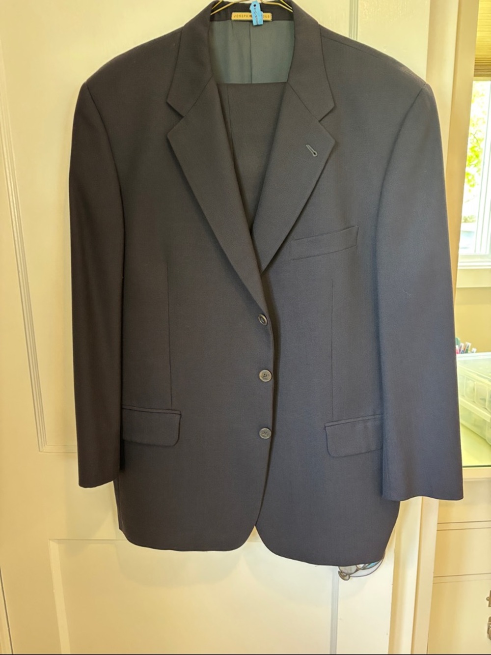 Joseph Abboud Navy Blue Men's Two-Button Blazer